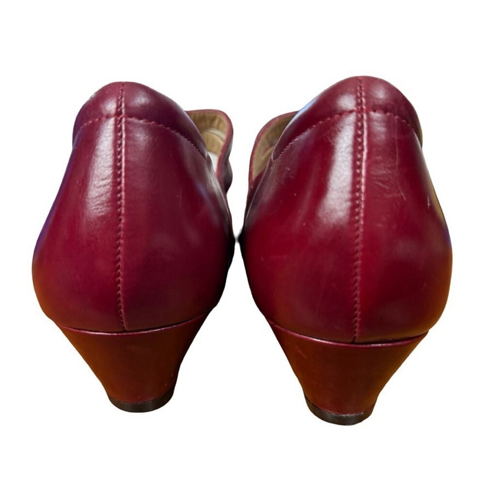 Ziera Kumfs Veil Burgundy Kitten Heels Mary Jane Leather Shoes Comfort 39/ 8.5 W - Picture 8 of 16